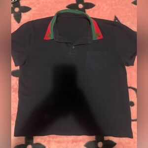 Gucci Polo Shirt with Red and Green Accents